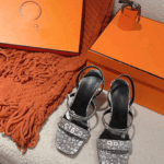Lizard texture sandals high heels