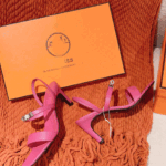 Lizard texture sandals high heels