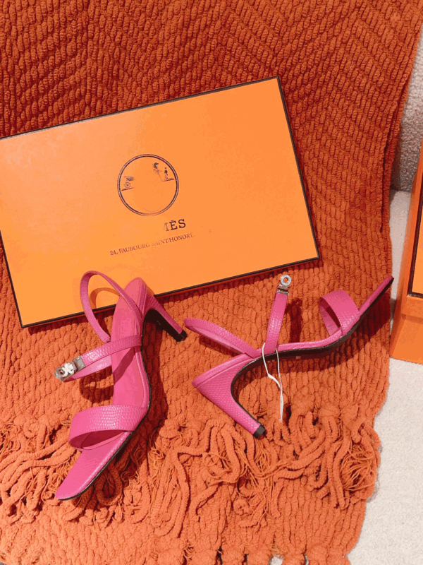 Lizard texture sandals high heels