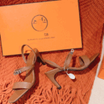 Lizard texture sandals high heels