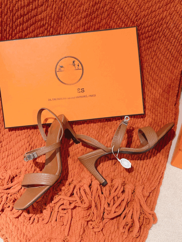 Lizard texture sandals high heels