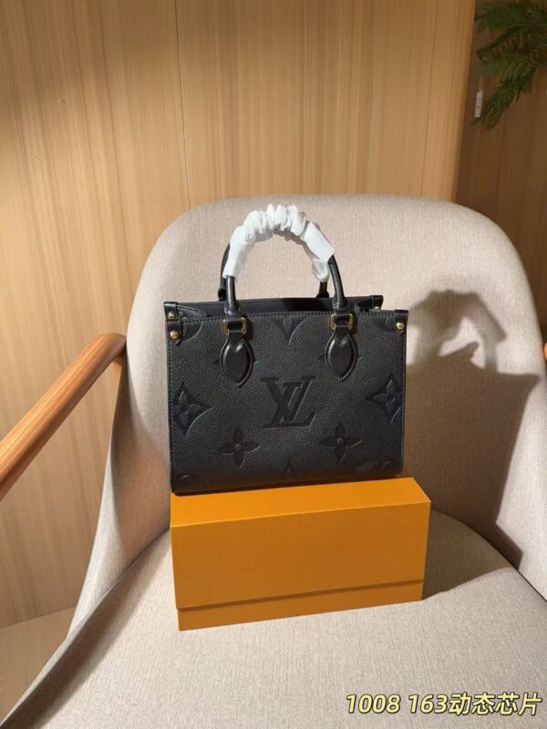 Black Embossed Tote Bag with Strap - image 1