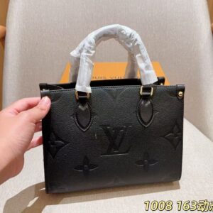 Black Embossed Tote Bag with Strap - image 4