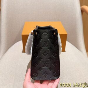 Black Embossed Tote Bag with Strap - image 5