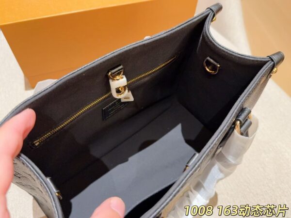 Black Embossed Tote Bag with Strap - image 9