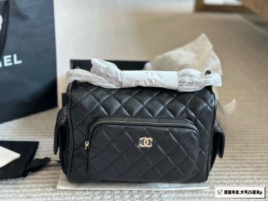 Black Quilted Vanity Shoulder Bag