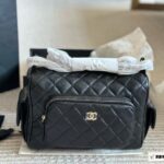 Black Quilted Vanity Shoulder Bag