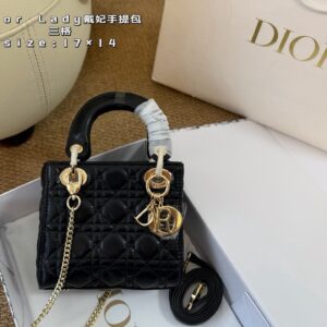 Cannage Mini Chain Bag - Black
