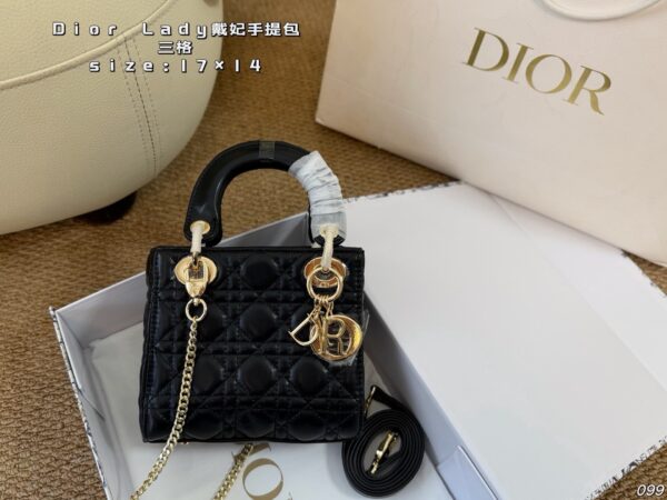 Cannage Mini Chain Bag - Black