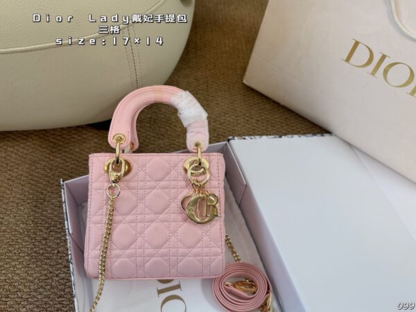 Cannage Mini Chain Bag - Pink