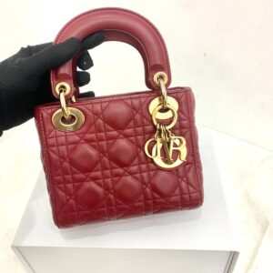 Cannage Mini Chain Bag - Red detail