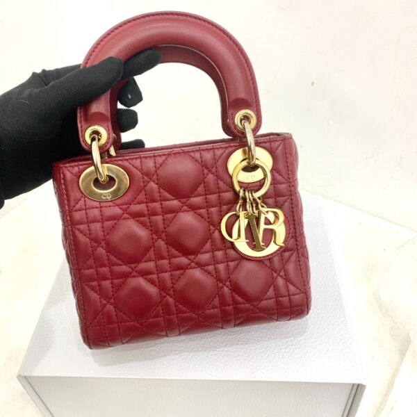 Cannage Mini Chain Bag - Red detail
