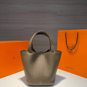 Classic Taupe Bucket Bag with Lock - image 2
