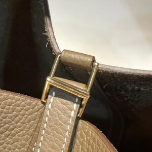 Classic Taupe Bucket Bag with Lock - image 5