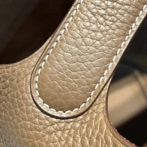 Classic Taupe Bucket Bag with Lock - image 8