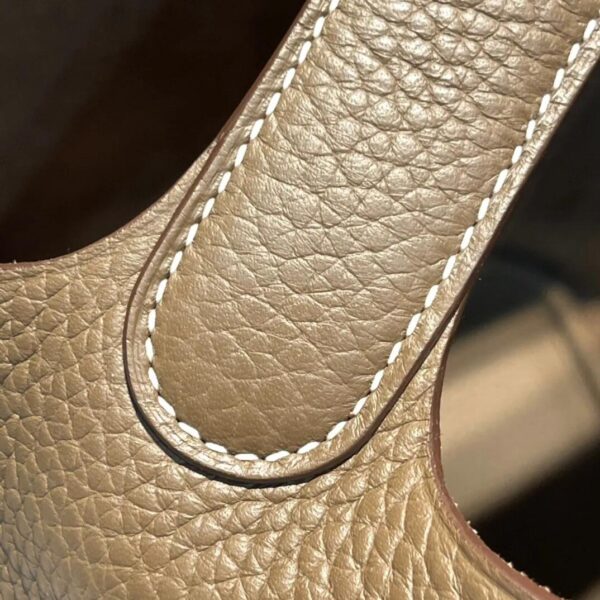 Classic Taupe Bucket Bag with Lock - image 8