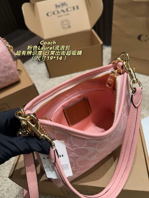 Coach Laurel Shoulder Bag - Pink 19cm x 14cm