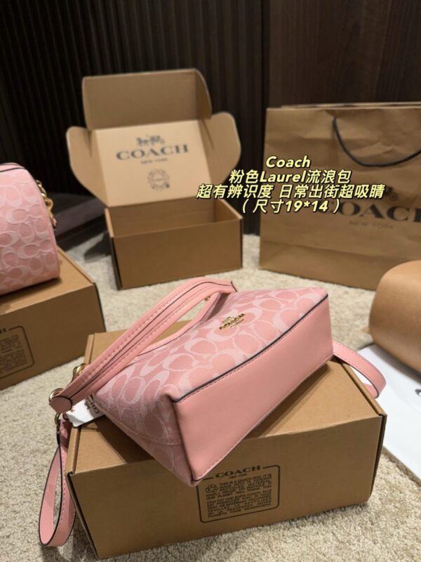 Coach Laurel Shoulder Bag - Pink 19cm x 14cm