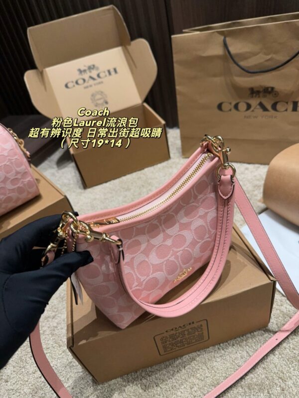 Coach Laurel Shoulder Bag - Pink 19cm x 14cm