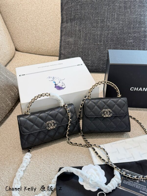 Horizontal Quilted Top Handle Bag