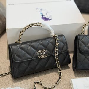 Horizontal Quilted Top Handle Bag