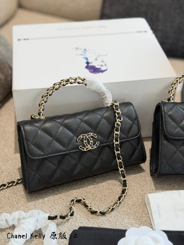Horizontal Quilted Top Handle Bag