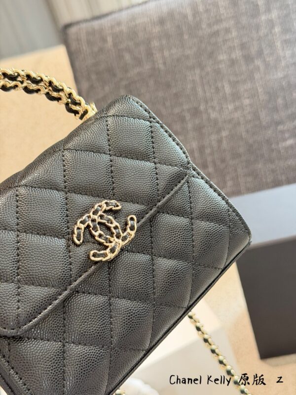 Horizontal Quilted Top Handle Bag
