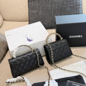 Horizontal Quilted Top Handle Bag