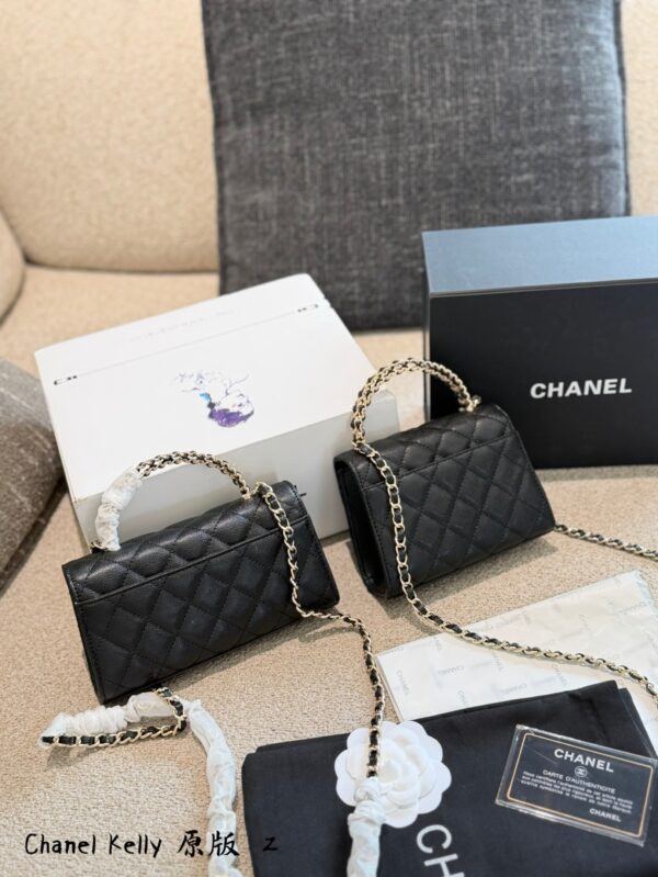 Horizontal Quilted Top Handle Bag