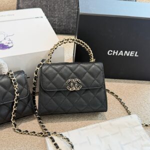 Horizontal Quilted Top Handle Bag