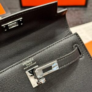 Mini Kelly II Leather Bag - Black
