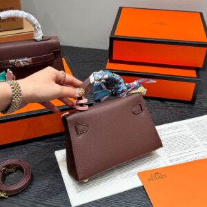 Mini Kelly II Leather Bag - Havana