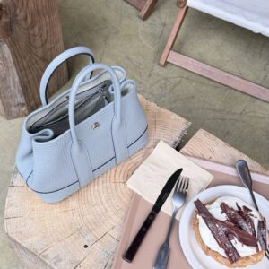 Mini Leather Garden Tote Bag - Elephant Gray