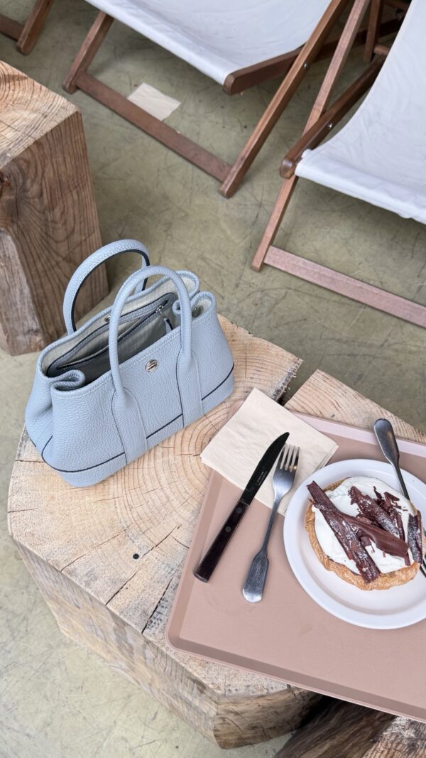 Mini Leather Garden Tote Bag - Elephant Gray