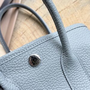 Mini Leather Garden Tote Bag - Cream White