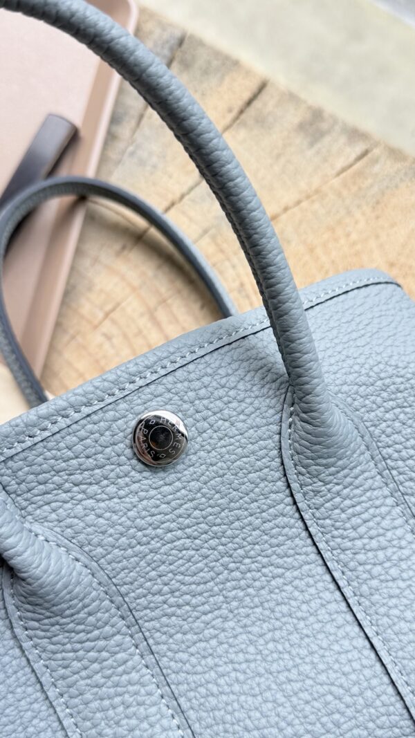 Mini Leather Garden Tote Bag - Cream White