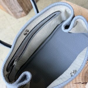 Mini Leather Garden Tote Bag - Brown