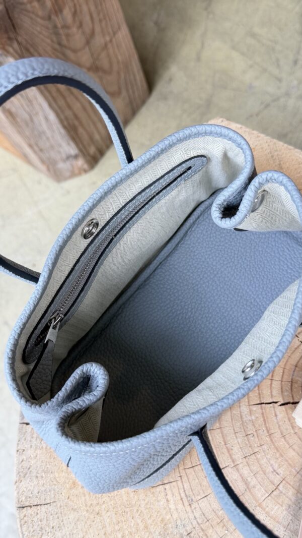 Mini Leather Garden Tote Bag - Brown