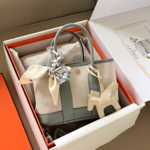 Mini Leather Garden Tote Bag - Glacier Blue