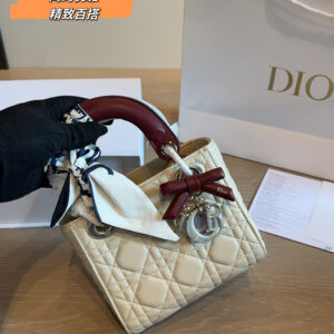 Quilted Bow Top Handle Bag