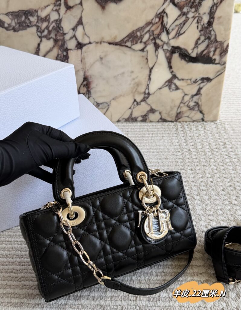 Quilted Leather Top Handle Bag Set