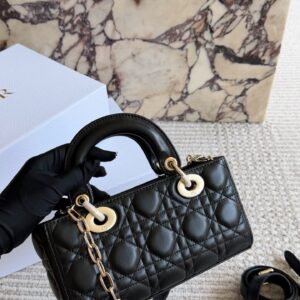 Quilted Leather Top Handle Bag Set