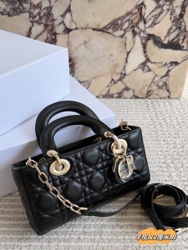 Quilted Leather Top Handle Bag Set