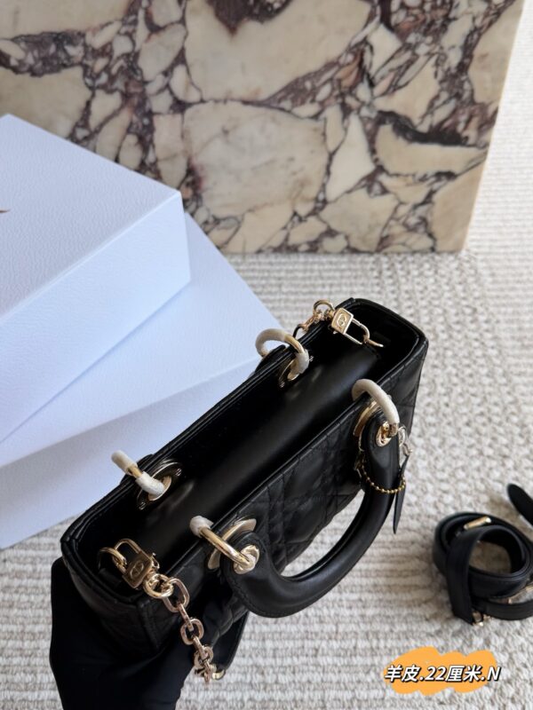 Quilted Leather Top Handle Bag Set
