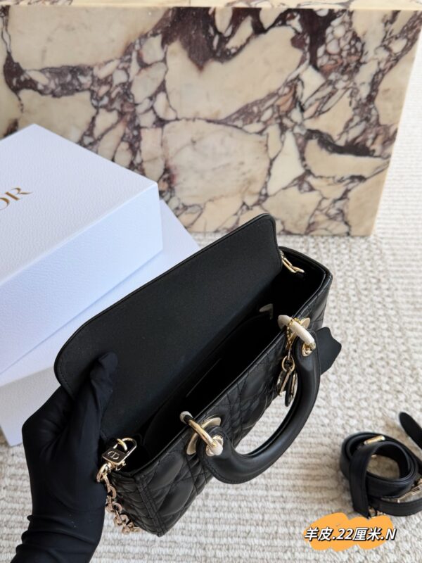 Quilted Leather Top Handle Bag Set