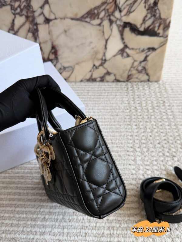 Quilted Leather Top Handle Bag Set