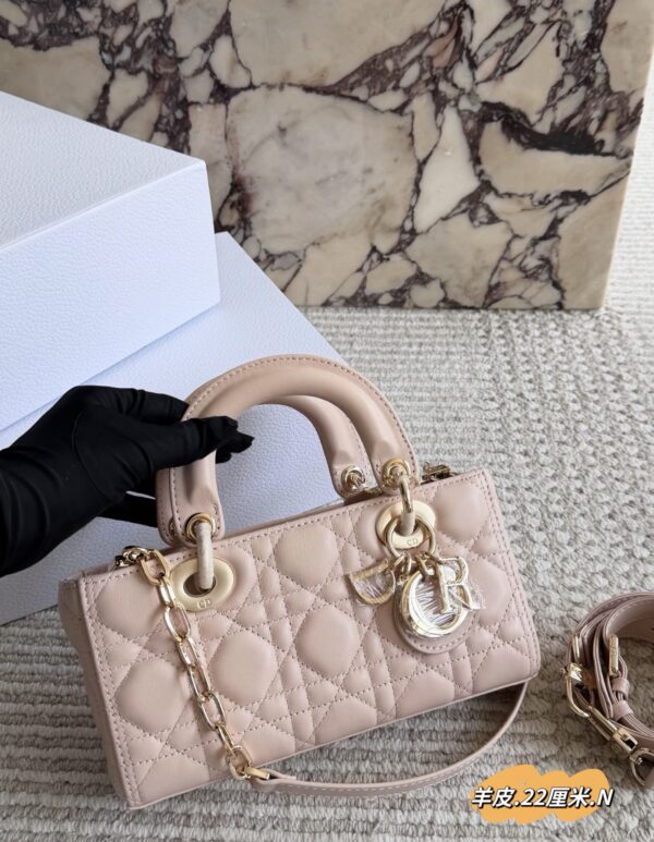 Quilted Leather Top Handle Bag Set
