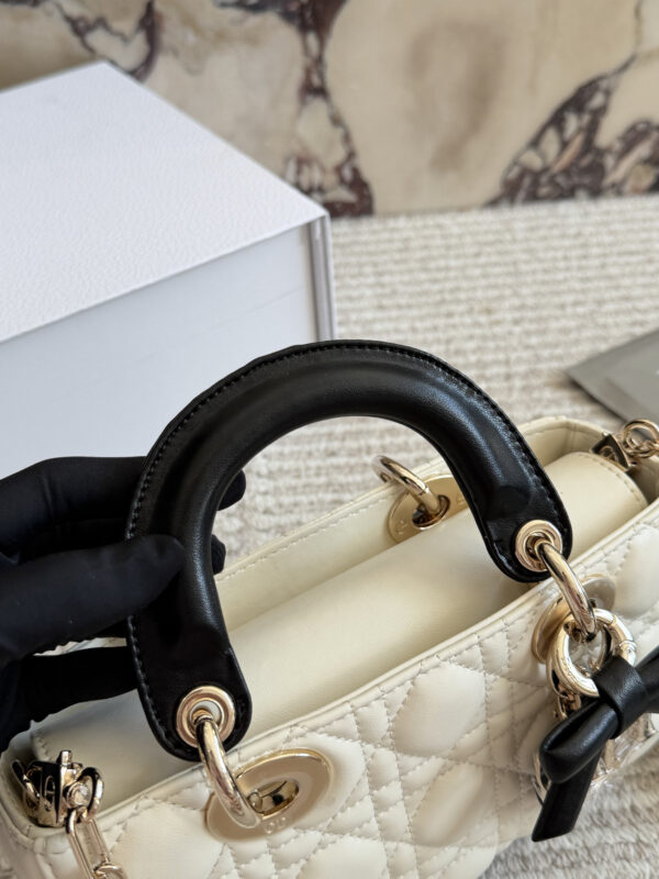 Two-Tone Quilted Bow Top Handle Bag