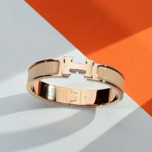 Beige / Rose Gold H bracelet in 17cm and 19cm