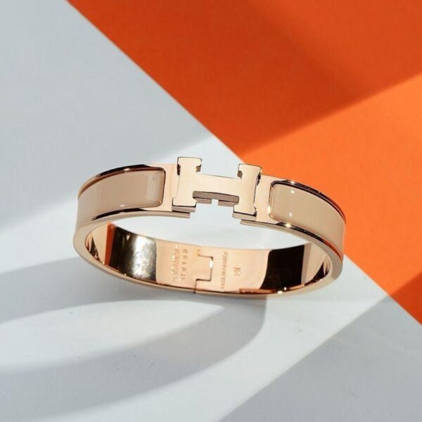 Beige / Rose Gold H bracelet in 17cm and 19cm
